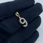 14K Gold Number 9 Diamond Pendant - additional product view 3