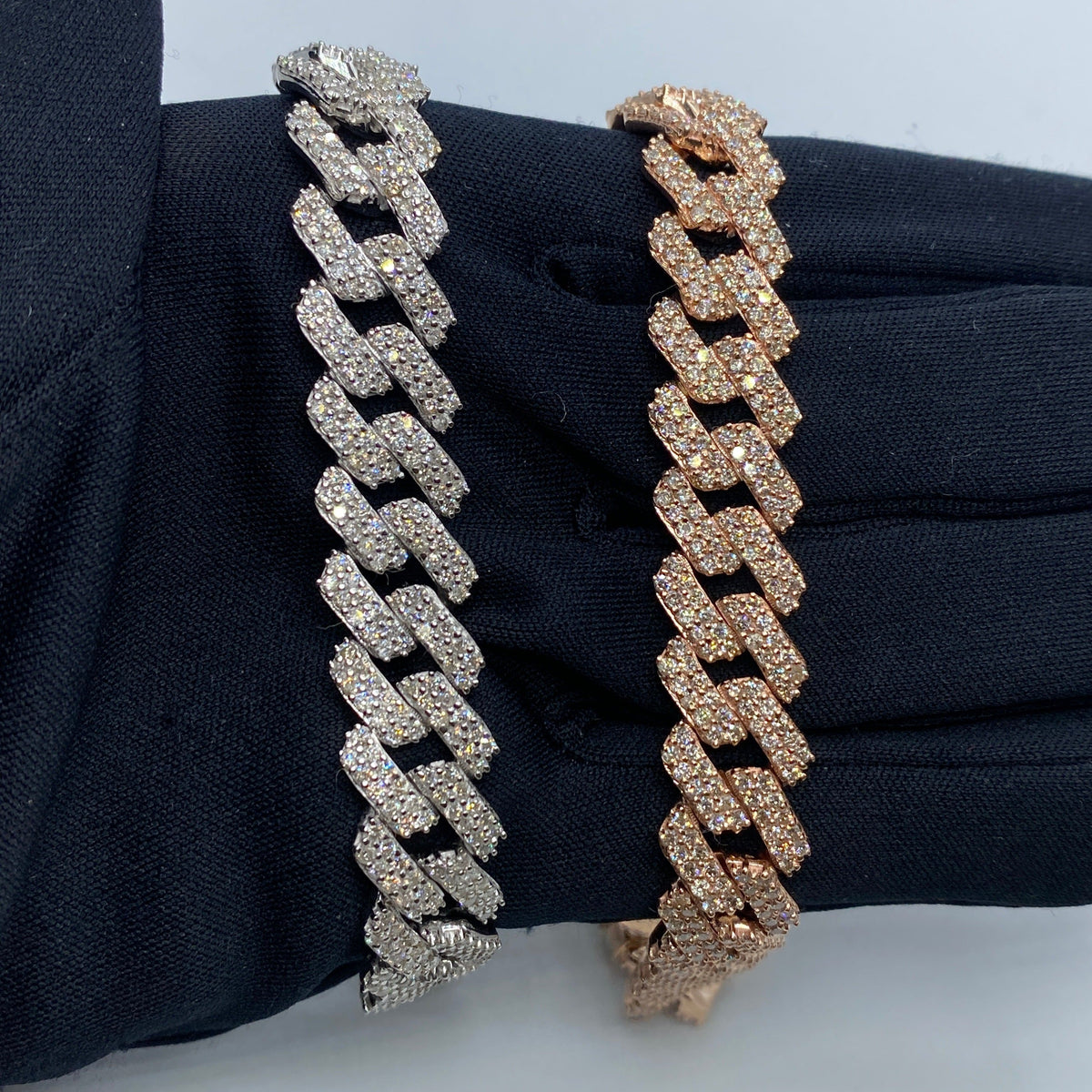 10K Gold 13.5mm Cuban Link Diamond Bracelet 8 in - main product photo