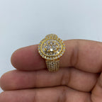14K Gold Yellow Oval Diamond Baguette Ring - additional product view 5