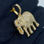 10K Gold Elephant Diamond Pendant 3.1 Ct - additional product view 3