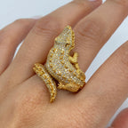 14K Gold Alligator Diamond Ring - additional product view 5