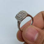 14K Gold Large 3D Square Diamond Engagement Ring - additional product view 2
