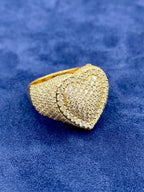 14K Gold Diamond Heart Ring - additional product view 5