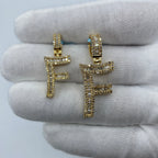14K Gold Initial F Diamond Baguette Pendant - additional product view 2