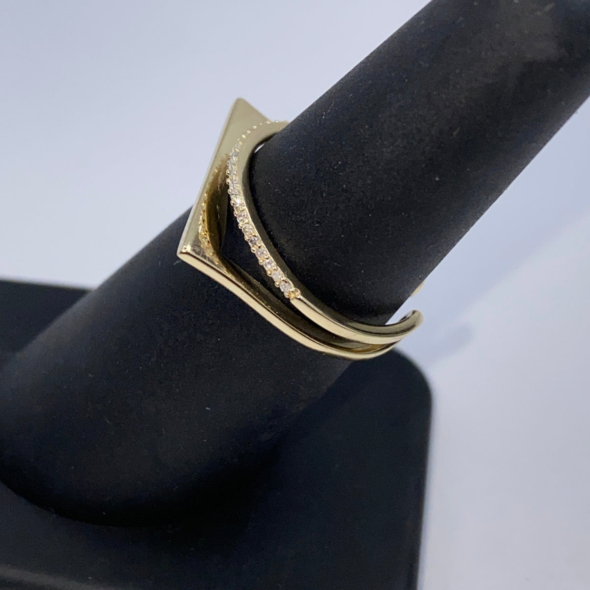 14K Gold Stack Diamond Ring Adjustable - additional product view 8