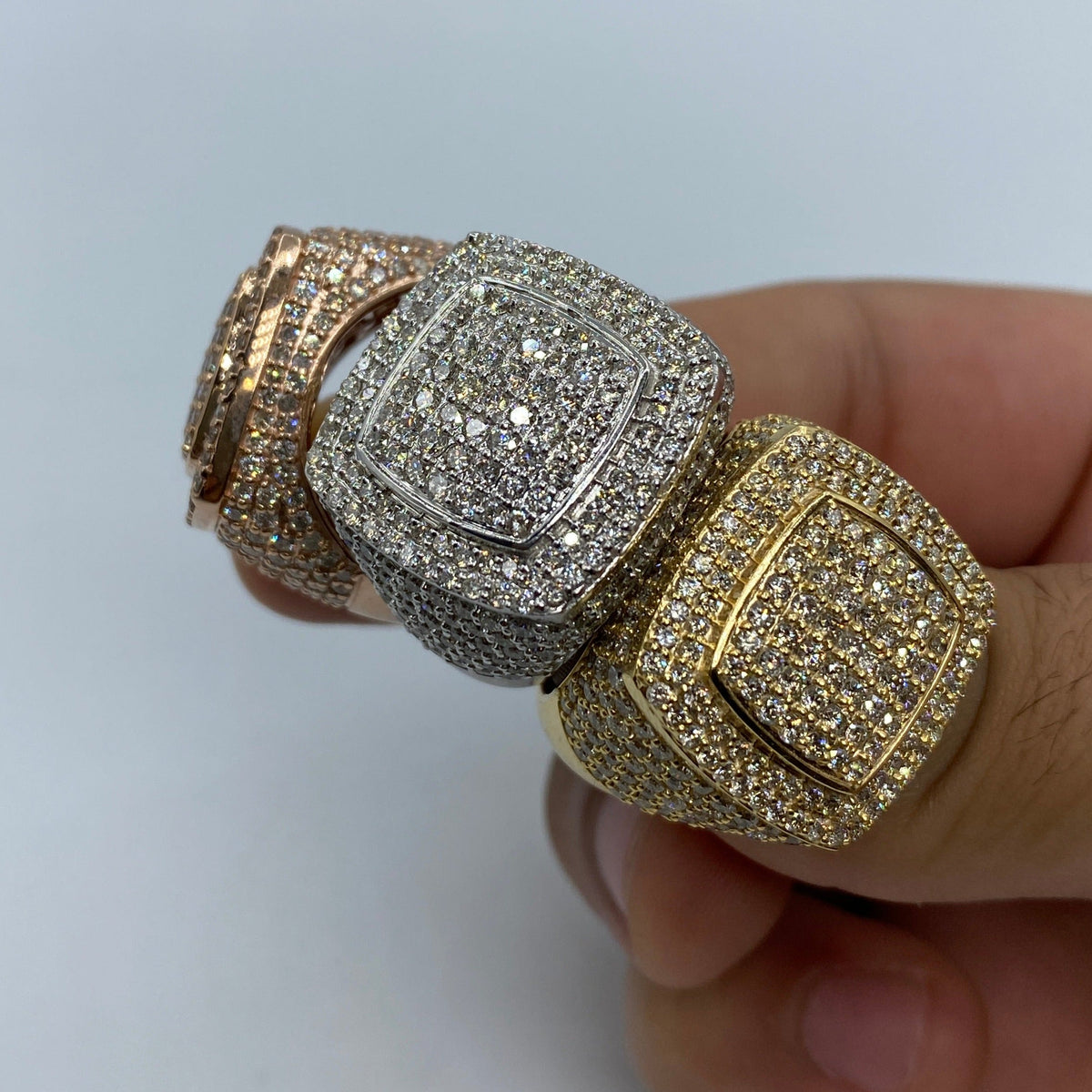 10K Gold Jumbo Square Diamond Ring - additional product view 4