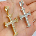 14K Gold Miracle Cross Diamond Baguette Pendant - additional product view 2