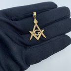14K Gold Fremason Masonic Diamond Pendant - additional product view 4