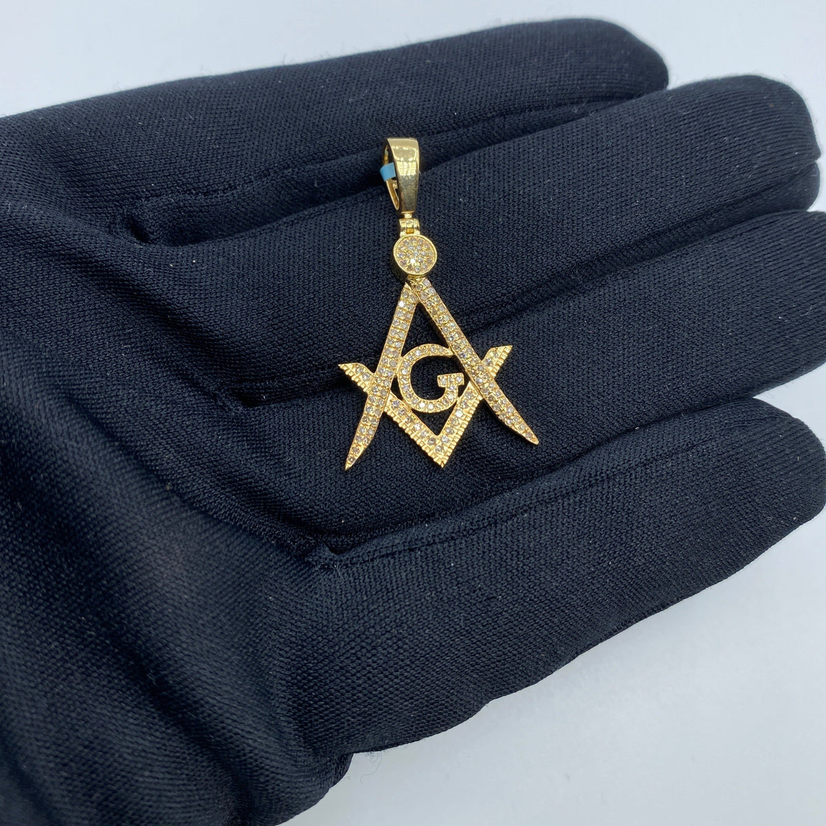 14K Gold Fremason Masonic Diamond Pendant - additional product view 4