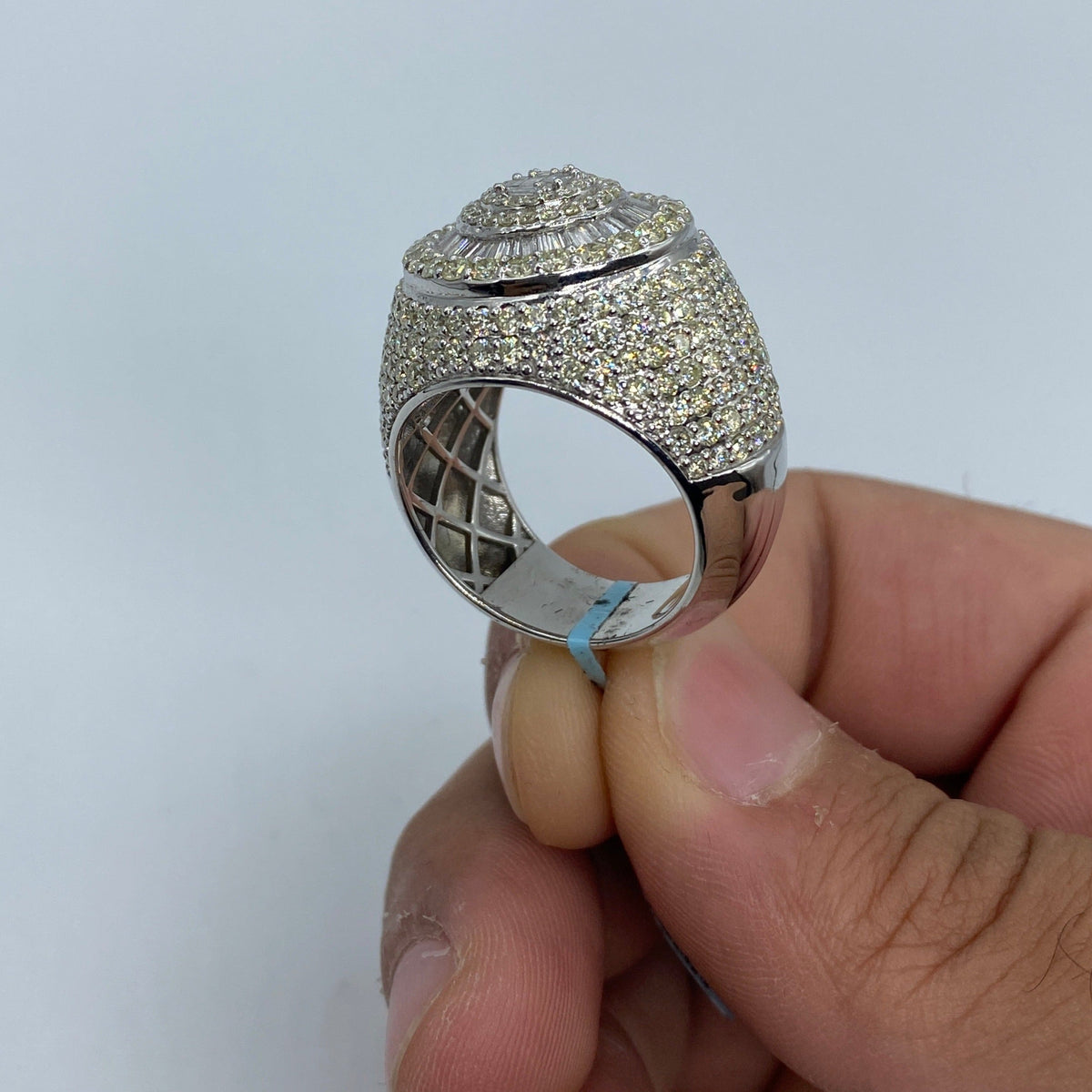 14K Gold Circle Dome Diamond Baguette Ring - additional product view 7