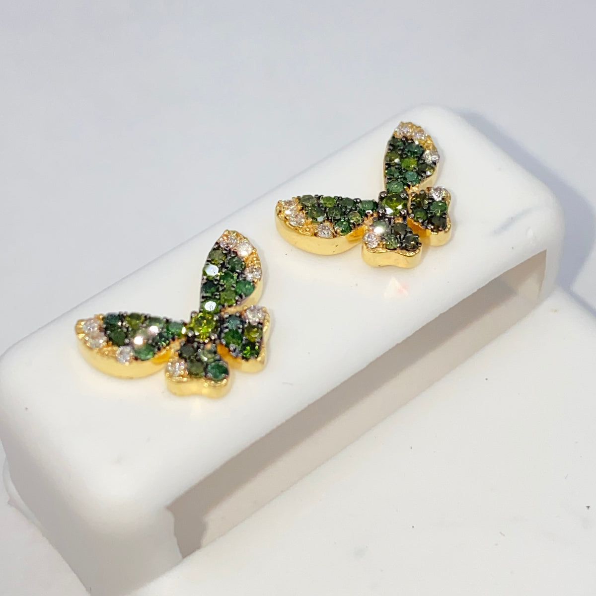 14K Gold Lucky Butterfly Diamond Earrings - additional product view 3