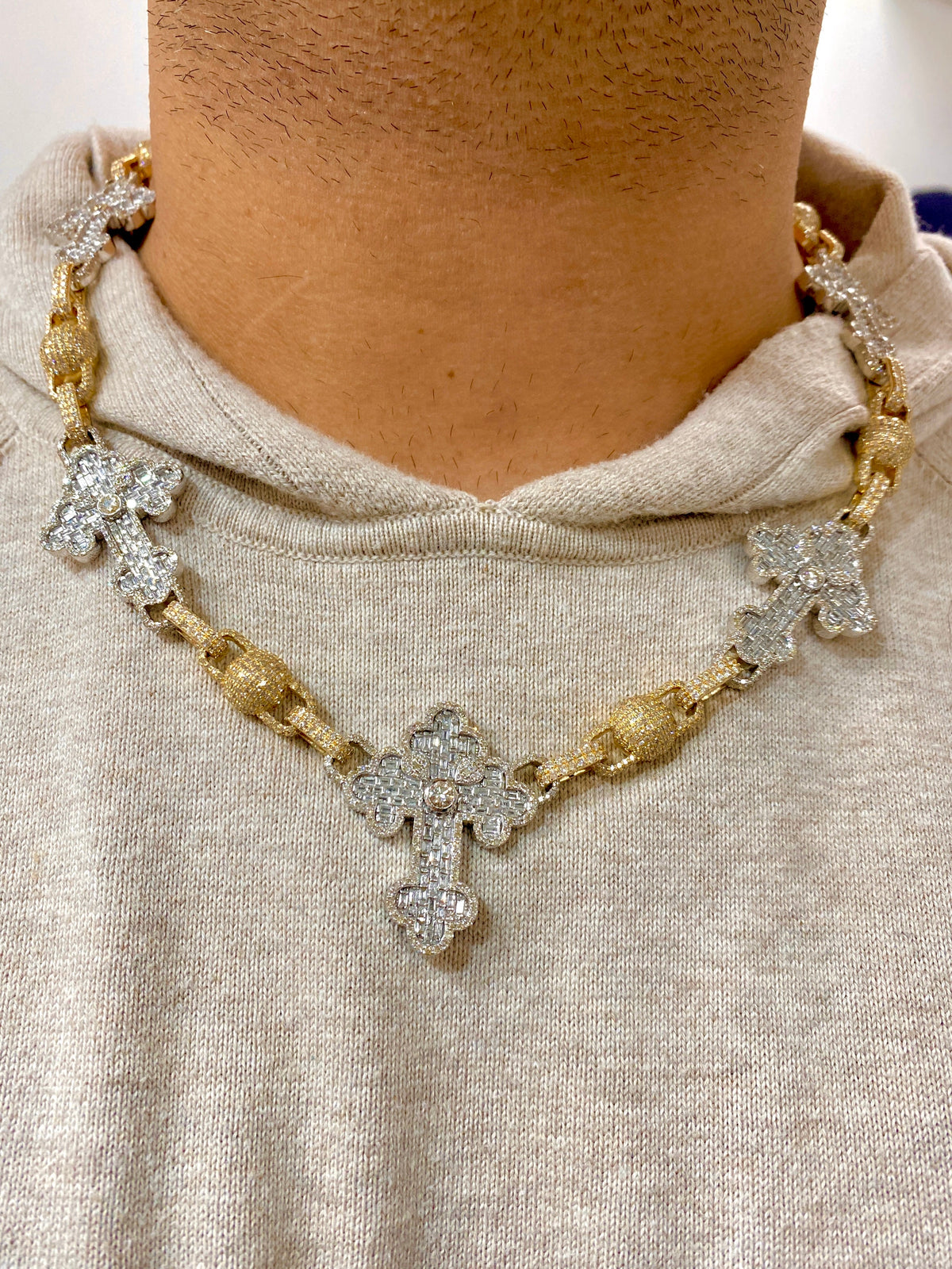 Jumbo Baguette Cross Diamond Chain - additional product view 7