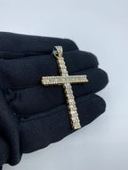 14K Gold Cross Diamond Baguette Pendant - additional product view 3