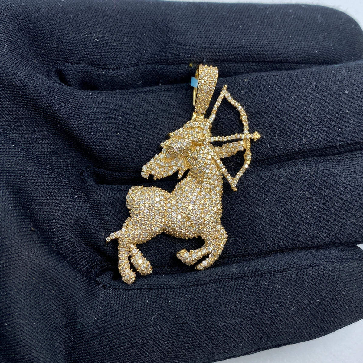 14K Gold Sagittarius Diamond Pendant 3.6 Ct - additional product view 2