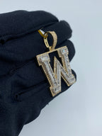 Initial W Baguette Diamond Pendant - additional product view 3