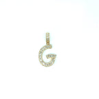 14K Gold Bamboo Initial Letter Diamond Baguette Pendants Full Collection - additional product view 55