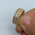 14K Gold Diamond Baguette Band Ring in yellow gold - close-up product photo