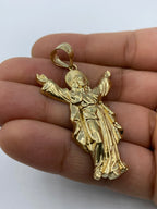 14K Gold Jesus with Halo Pendant 2.2 in - additional product view 7