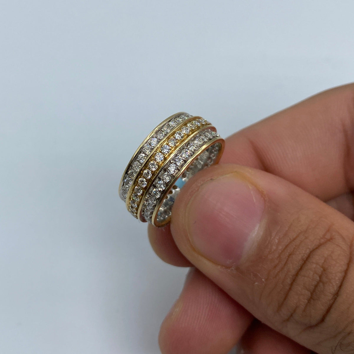14K Gold Eternity Three Row Diamond Ring - additional product view 2