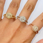 14K Gold Double Halo Circle Diamond Engagement Ring - additional product view 2
