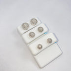 14K Gold Circle Cake Halo Diamond Baguette Earrings - additional product view 4