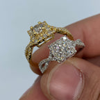 14K Gold Spiral Square Large Center Stone Diamond Engagement Ring - additional product view 8