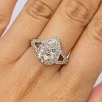 14K Gold Pear Halo Diamond Engagement Ring - additional product view 2