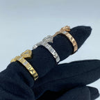 14K Gold Heart Diamond Bangle Baguette Ring - additional product view 6