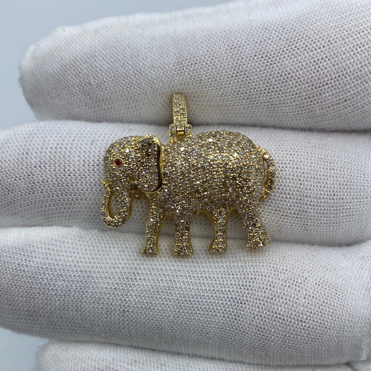 10K Gold Elephant Diamond Pendant - additional product view 2