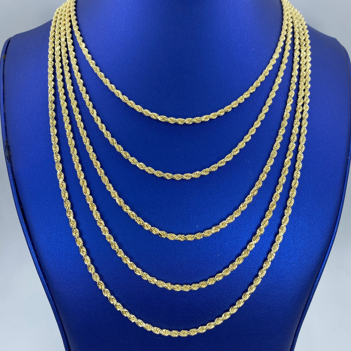 10K Yellow Gold 3mm Rope Chain 16–24 in - additional product view 2