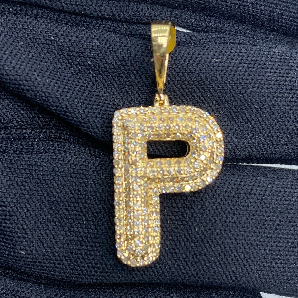 Initial P Bubble Diamond Pendant - additional product view 2