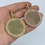 10K Gold Circle Photo Diamond Pendant - additional product view 10