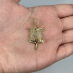 14K Gold Rose Diamond Baguette Pendant - additional product view 2