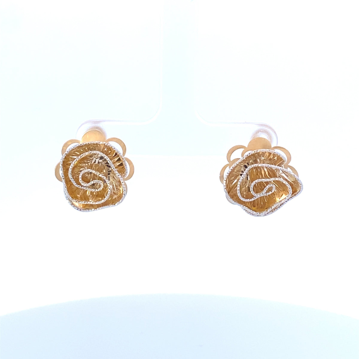 14K Gold Flower Earrings - additional product view 2