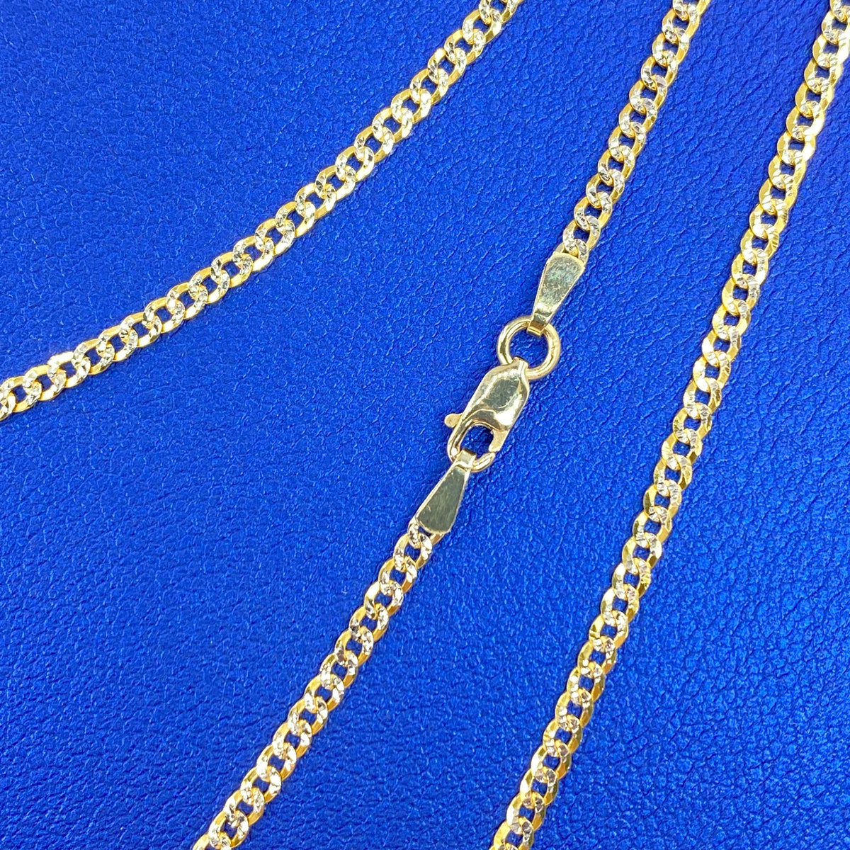 1.9mm Two-Tone Flat Cuban Link Chain 18–22 in - additional product view 3