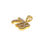 14K Gold 718 Area Code Diamond Pendant - additional product view 4