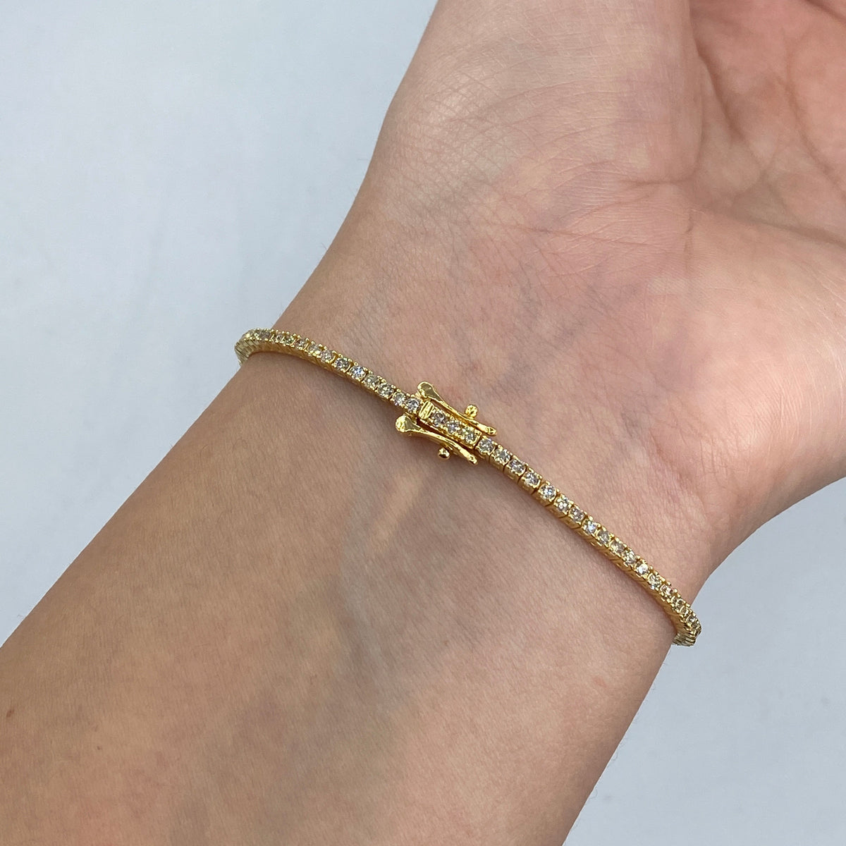 14K Gold 2mm Diamond Tennis Bracelet 6.5–7 in - additional product view 4