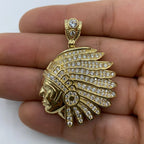 14K Gold Indian Chief Head Pendant - additional product view 3