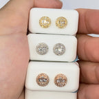 14K Gold Titan Circle Diamond Baguette Earrings - additional product view 2