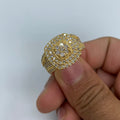 14K Gold Square Barcelona Diamond Ring in yellow gold - close-up product photo