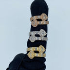 14K Gold Heart Diamond Bangle Baguette Ring - additional product view 5