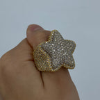 14K Gold Custom Rounded Star Diamond Ring - additional product view 5