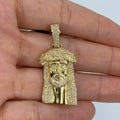 10K Gold/14K Jesus Head Diamond Pendant in yellow gold, 10K - close-up product photo