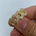 10K Gold Big & Bold Cuban Link Diamond Ring in yellow gold - close-up product photo