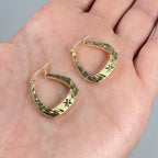 10K Gold Winter Flower Crown Hoop Earrings - additional product view 2