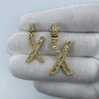 14K Gold Bamboo Initial Letter Diamond Baguette Pendants Full Collection - additional product view 39
