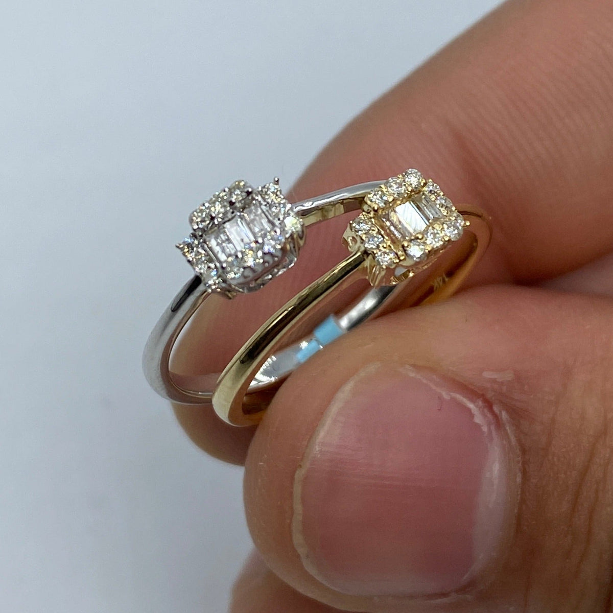 14K Gold Minimal Diamond Baguette Engagement Ring - additional product view 7
