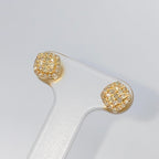 14K Gold 7mm Rounded Square Diamond Earrings - additional product view 4