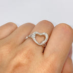 14K Gold Heart Infinity Diamond Ring Adjustable Band - additional product view 2