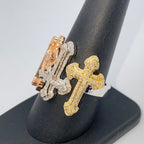 10K Gold Holy Trinity Cross Diamond Ring - additional product view 7